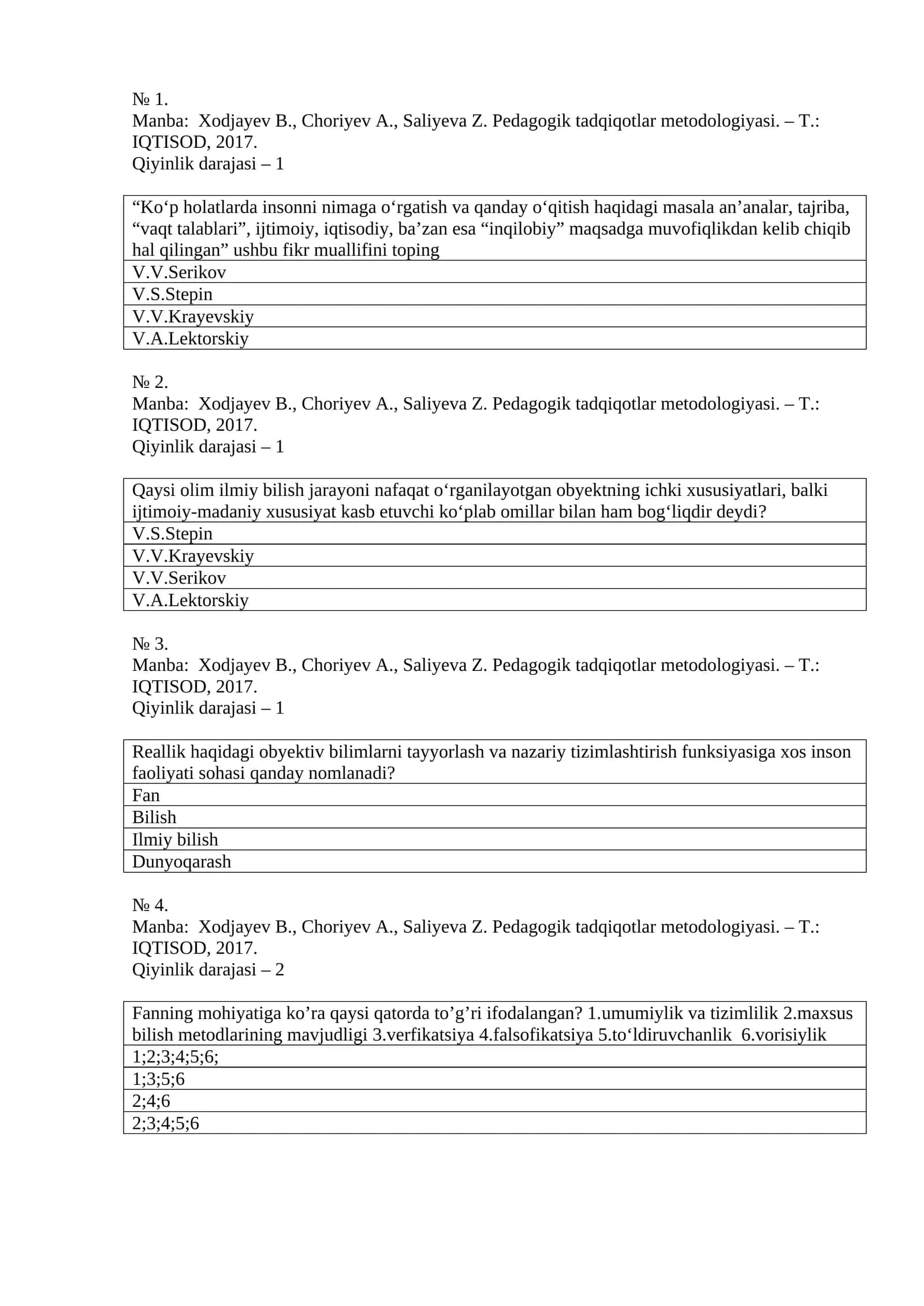 Pedagogik tadqiqotlar metodologiyasi