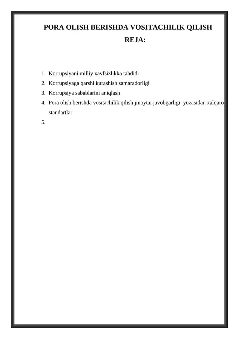 PORA OLISH BERISHDA VOSITACHILIK QILISH