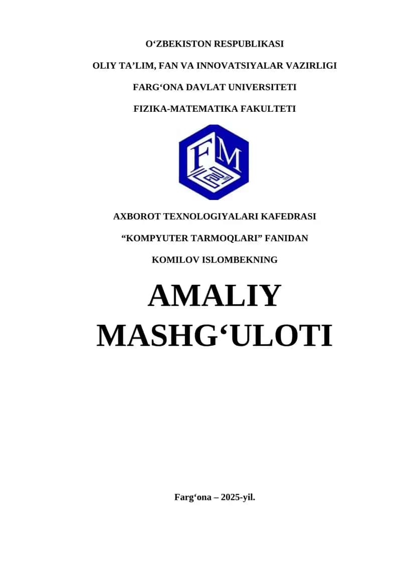 Tarmoq protokoli va marshrutlash protokollari