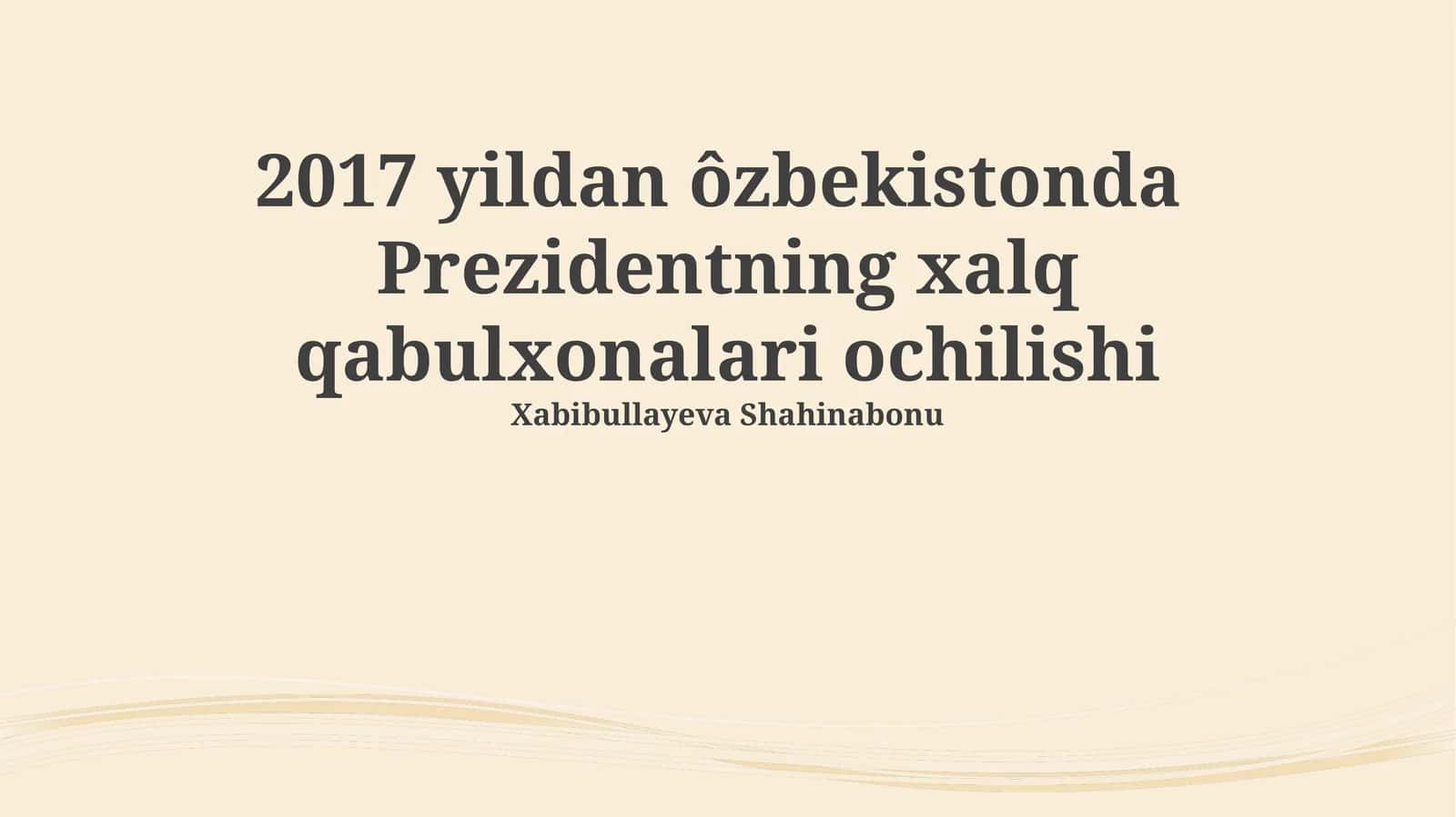 Xabibullayeva Shahinabonu