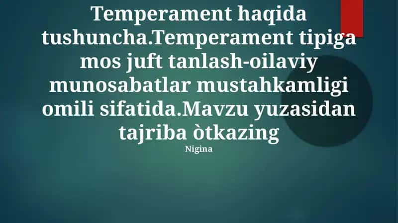 Temperament turlari