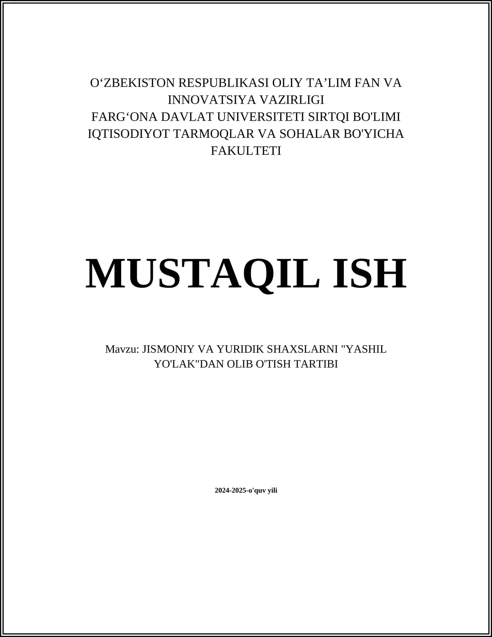 Yashil yo'lak tizimi