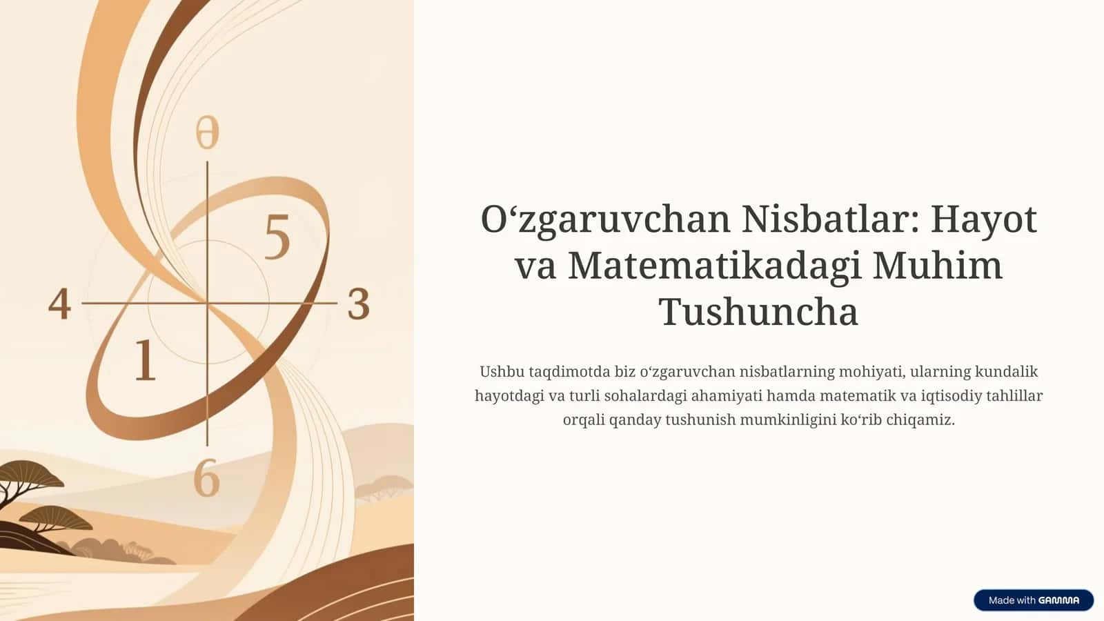 Oʻzgaruvchan Nisbatlar: Hayot va Matematikadagi Muhim Tushuncha