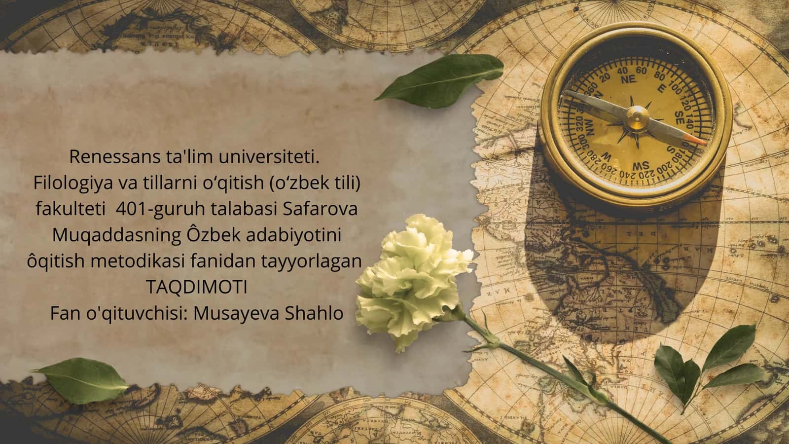 Tõra Sulaymonning O‘zbek adabiyotini ôqitish metodikasi