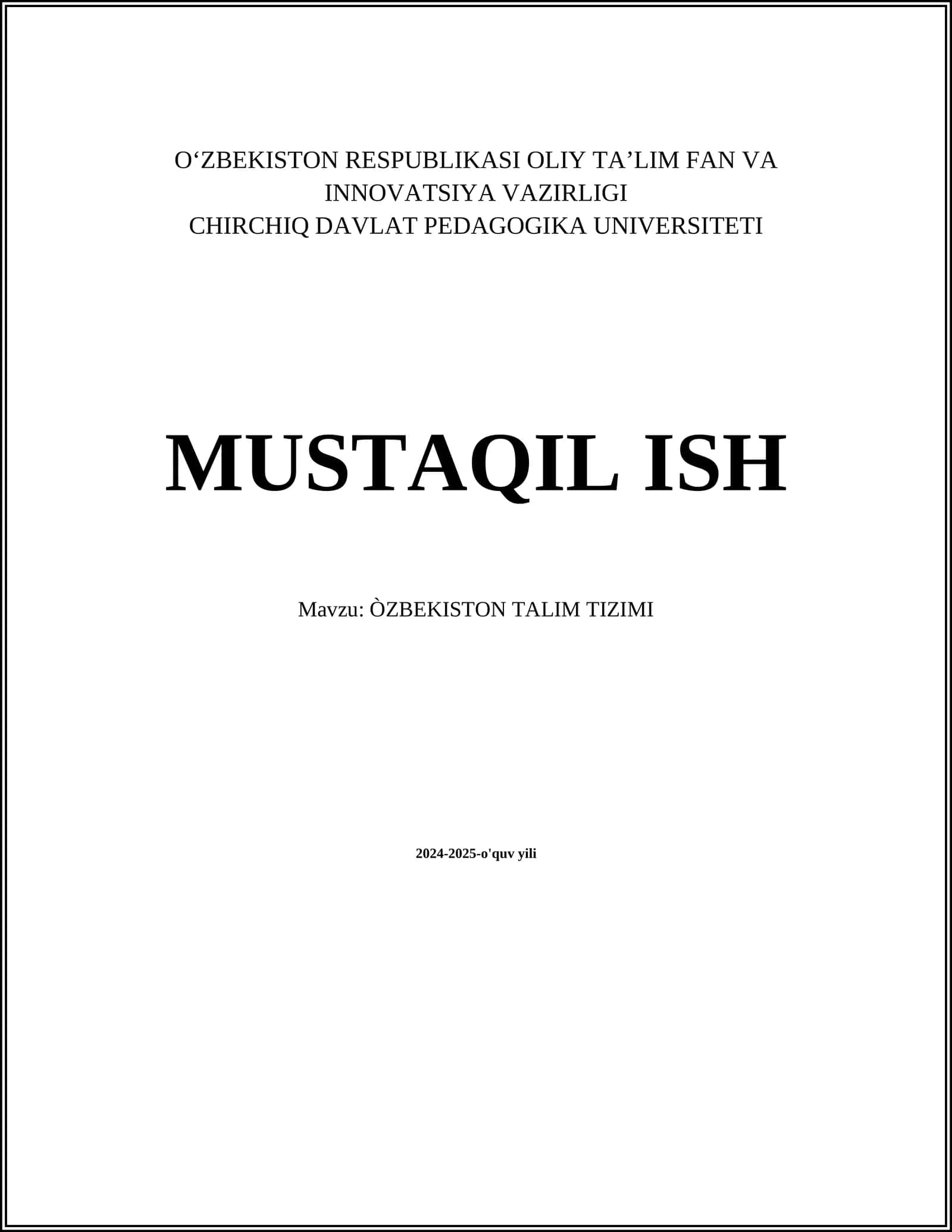 Oʻzbekiston Talim Tizimi