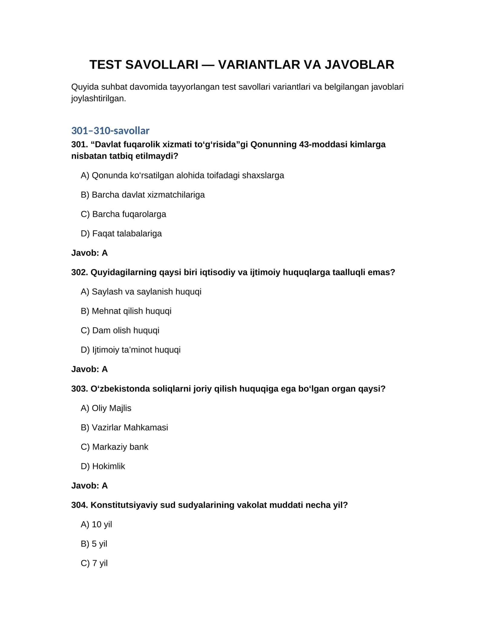 Davlat tili, Milliy qinunchilik bo'yicha testlar