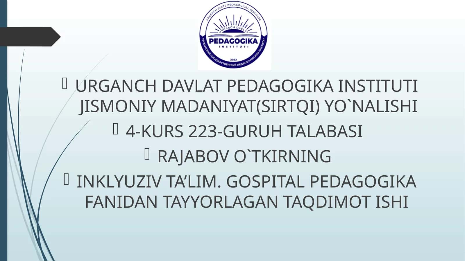 Inklyuziv ta'limni amalga oshirish jarayoni alohida yordamga muhtoj bolaning shaxsini rivojlantirishning xususiyatlari.