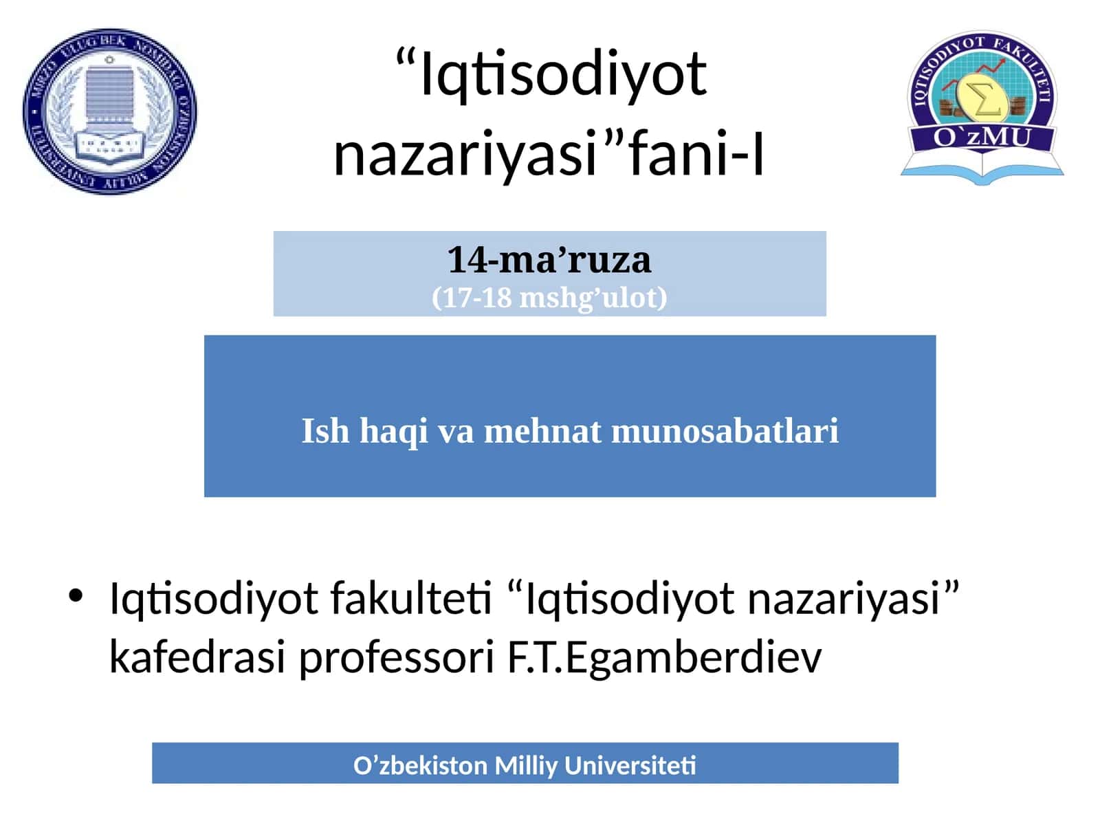 Iqtisodiyot nazariyasi