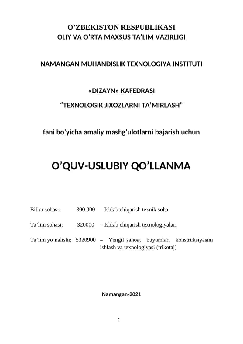 Jihоzni ta`mirlashning umumiy texnоlоgiyasi