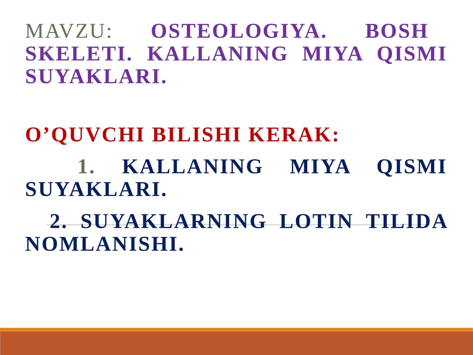 Osteologiya.Boshskeleti.Kallaning miya qismi suyaklari