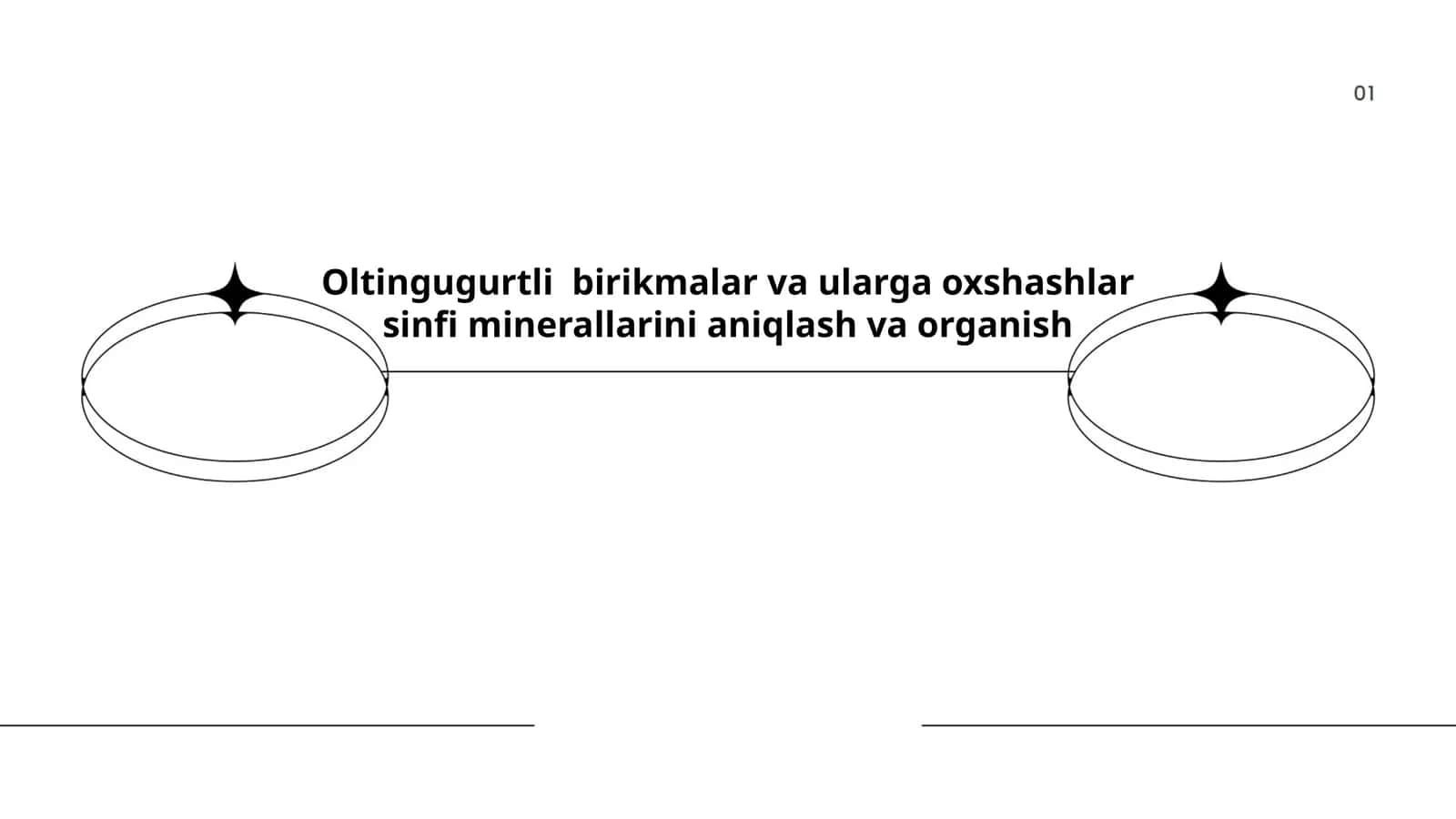 Oltingugurtli birikmalar va ularga oxshashlar sinfi minerallarini aniqlash va organish