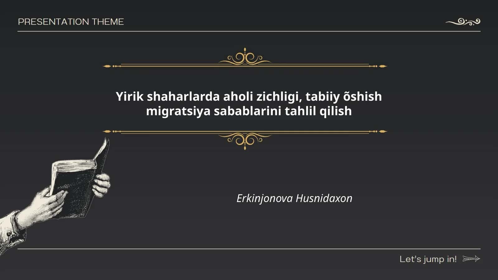 Yirik shaharlarda aholi zichligi, tabiiy õshish migratsiya sabablarini tahlil qilish