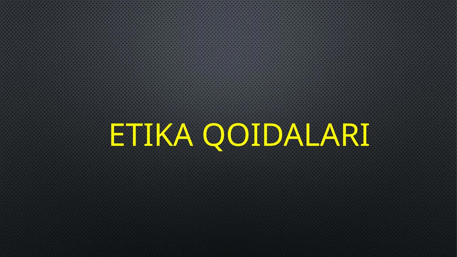 Etikaqoidalari