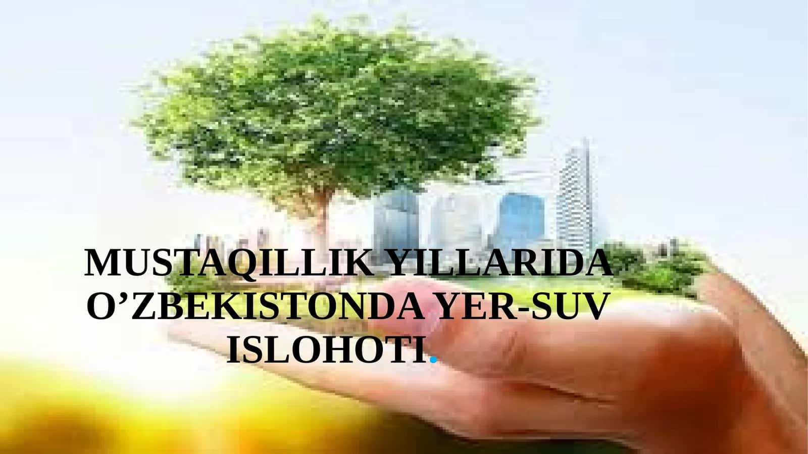 MUSTAQILLIK YILLARIDA O’ZBEKISTONDA YER-SUV ISLOHOTI