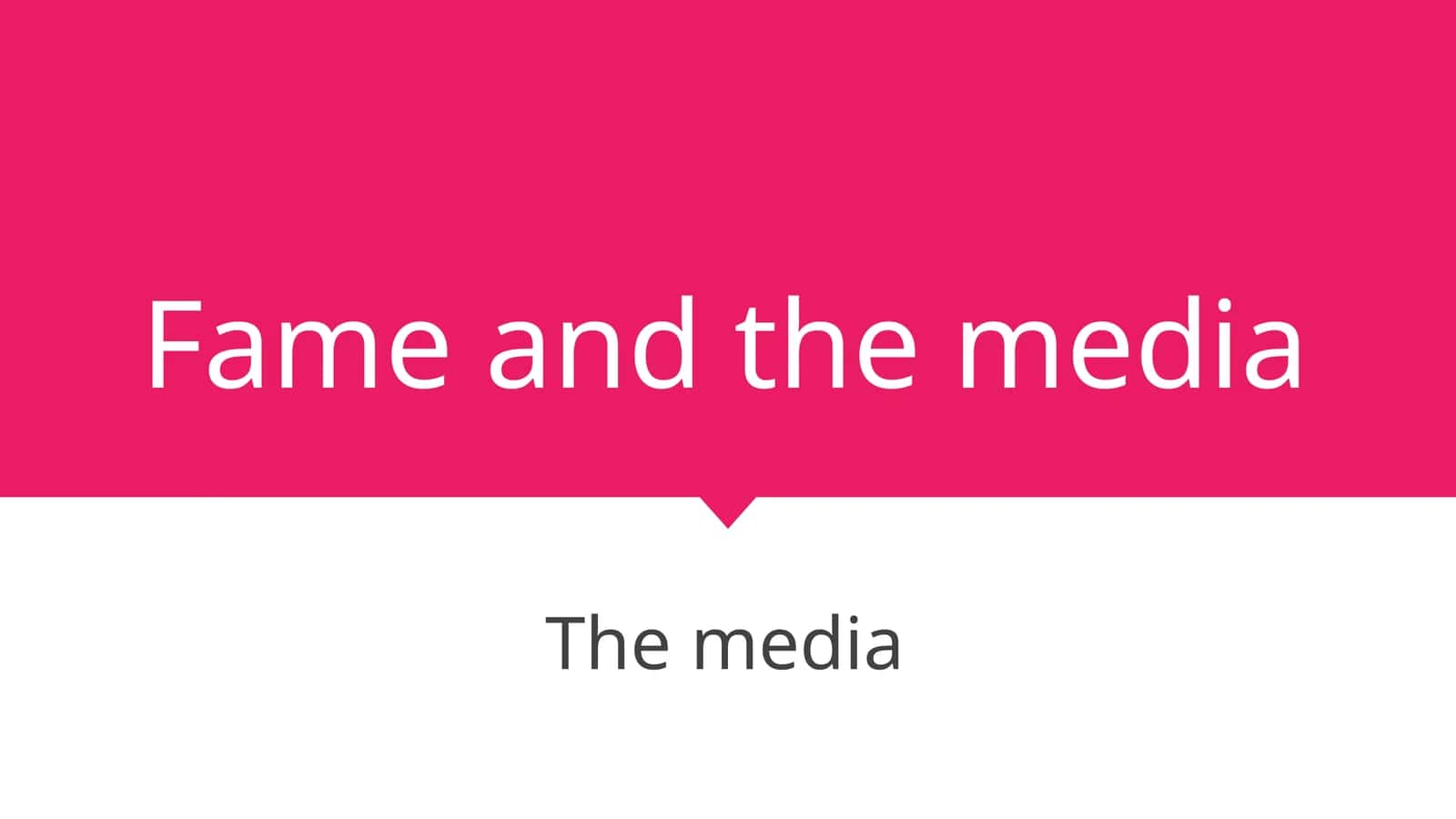 Fame and the media
