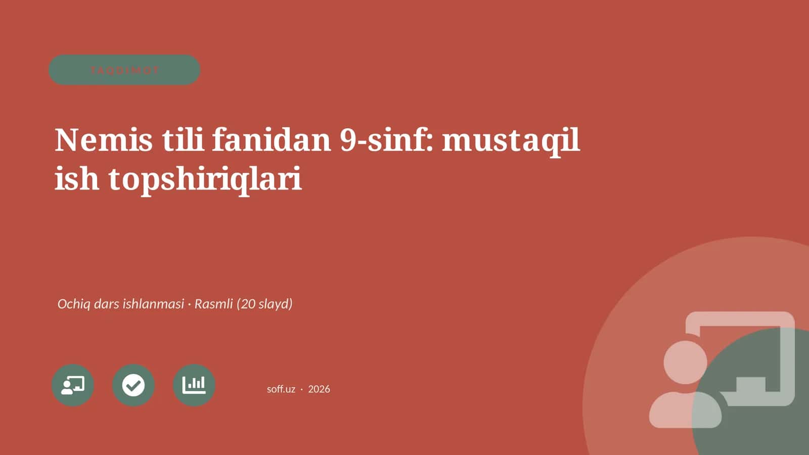Nemis tili fanidan 9-sinf: mustaqil ish topshiriqlari