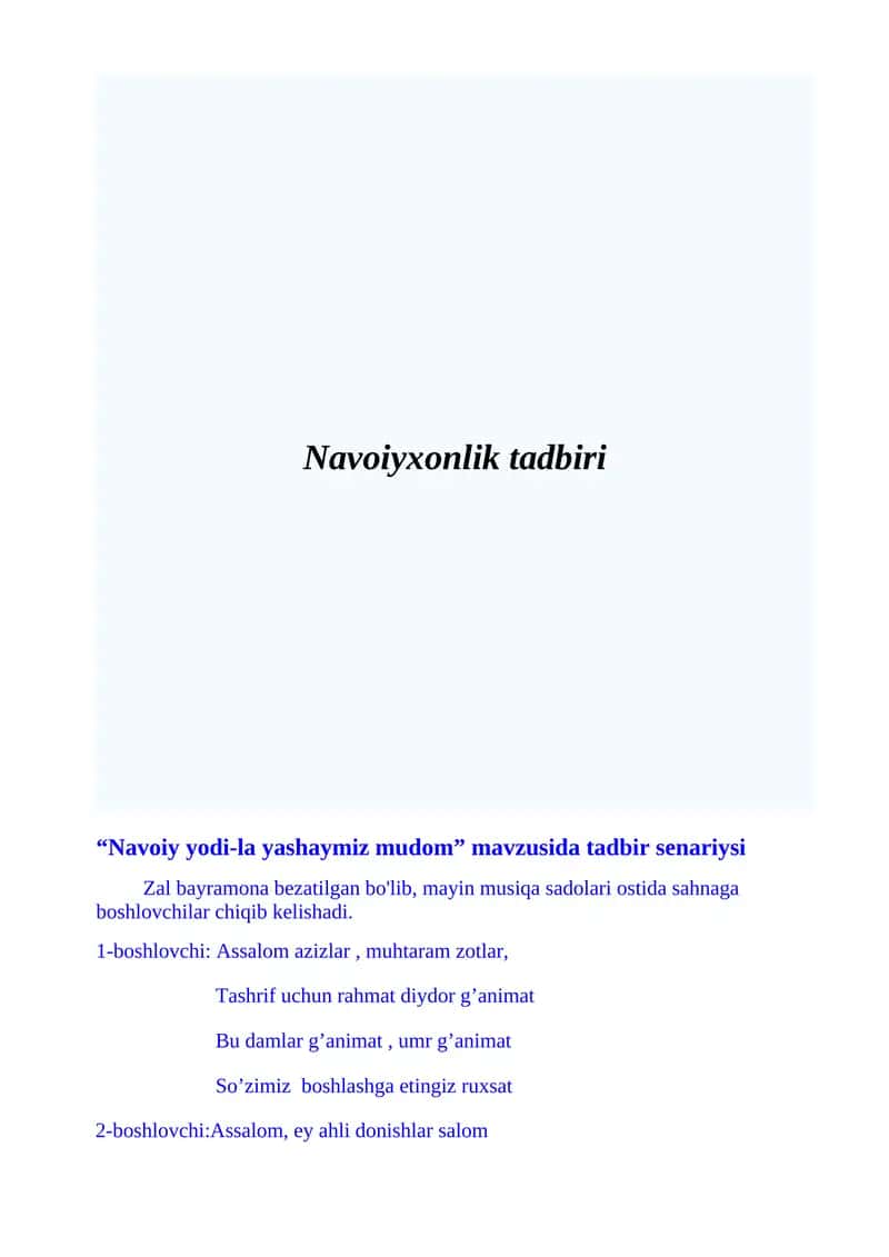 Navoiyxonlik tadbiri