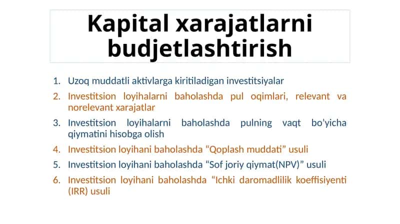 Uzoq muddatli aktivlar