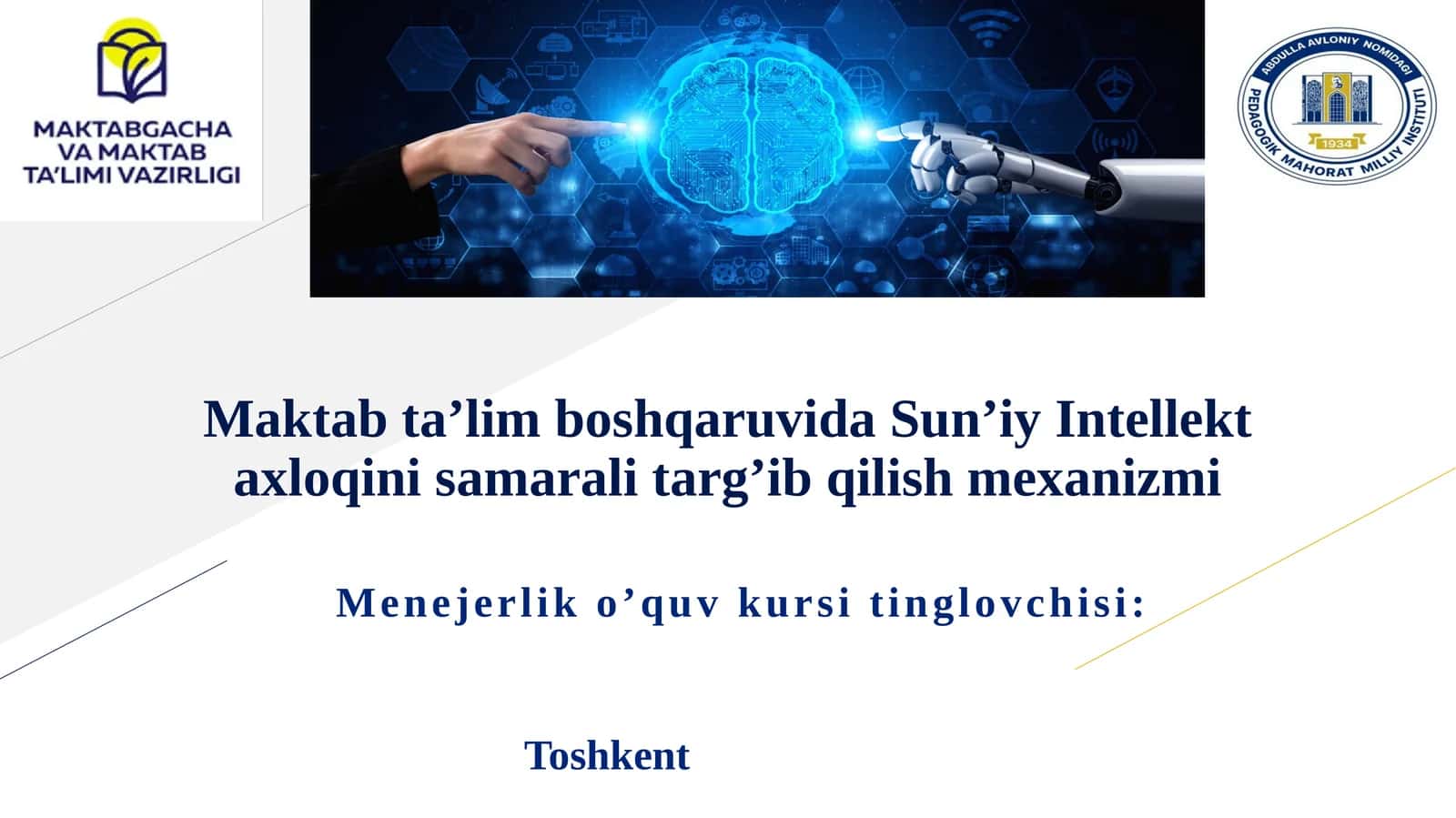 Maktab ta’lim boshqaruvida Sun’iy Intellekt axloqini samarali targ’ib qilish mexanizmi