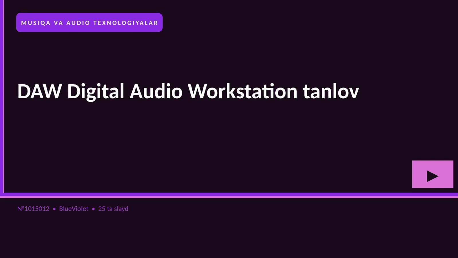 DAW Digital Audio Workstation tanlov