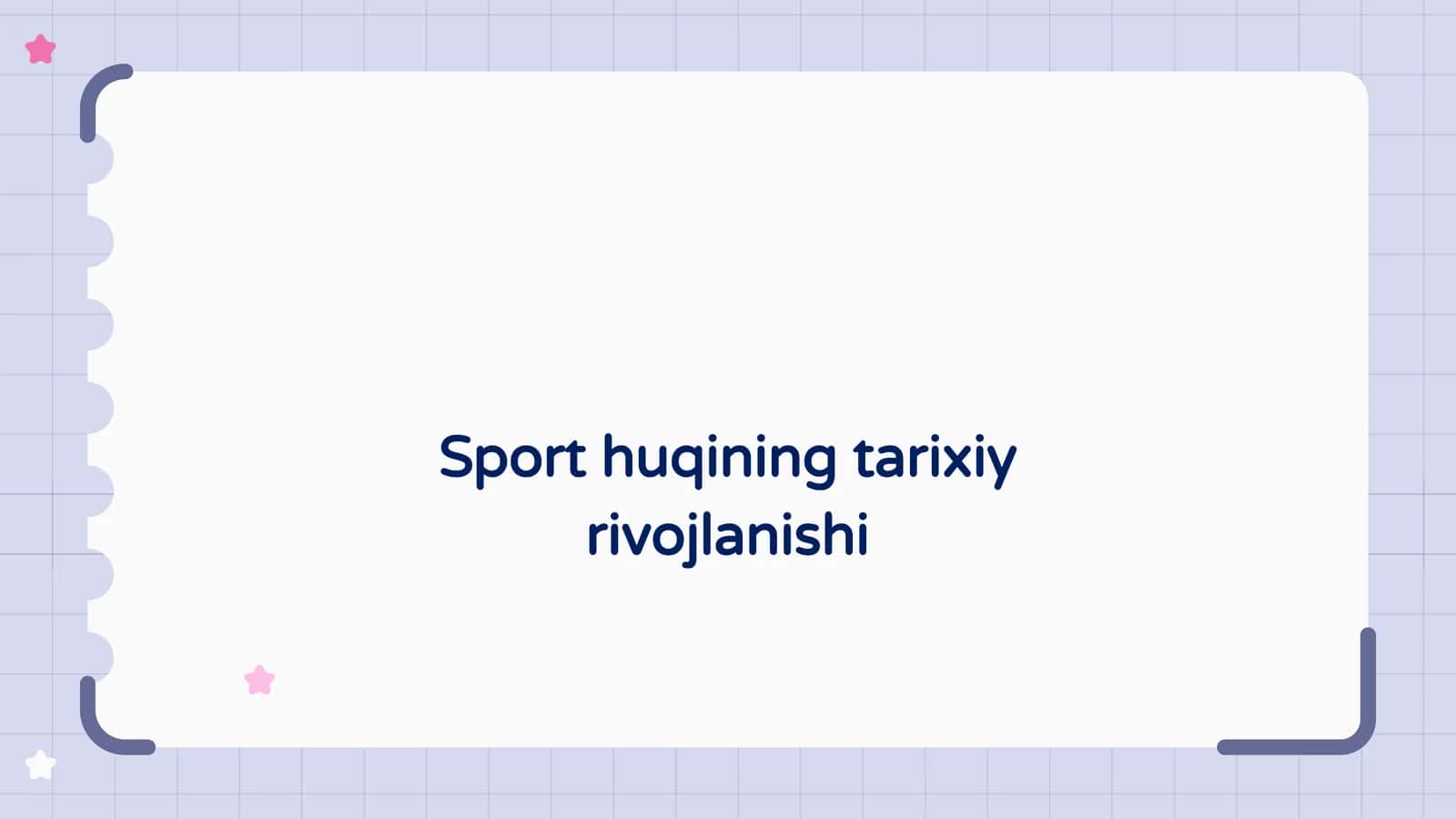 Sport huqining tarixiy rivojlanishi