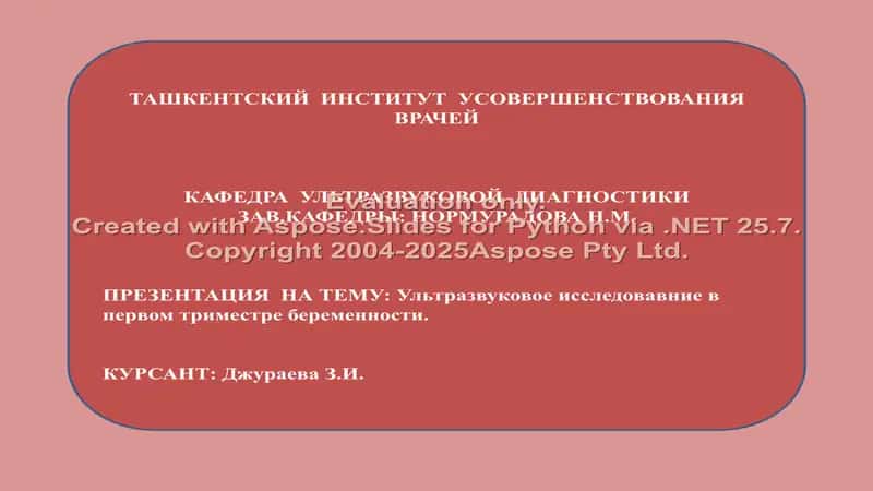 Ультразвуковое исследование в первом триместре беременности