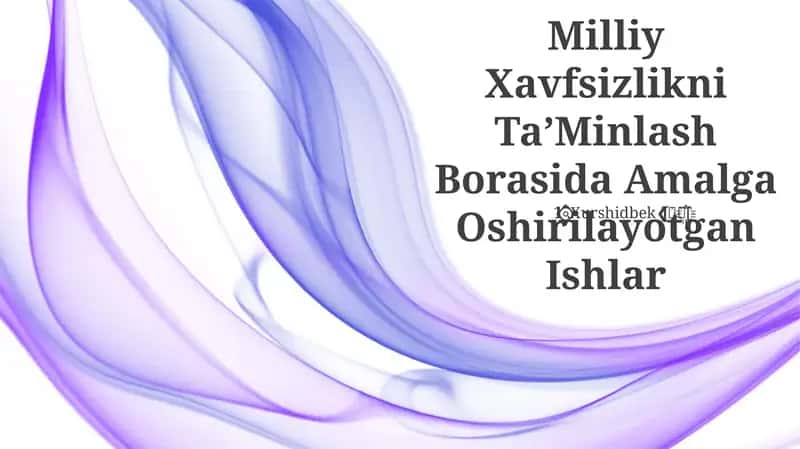 Milliy Xavfsizlikni TaʼMinlash Borasida Amalga Oshirilayotgan Ishlar