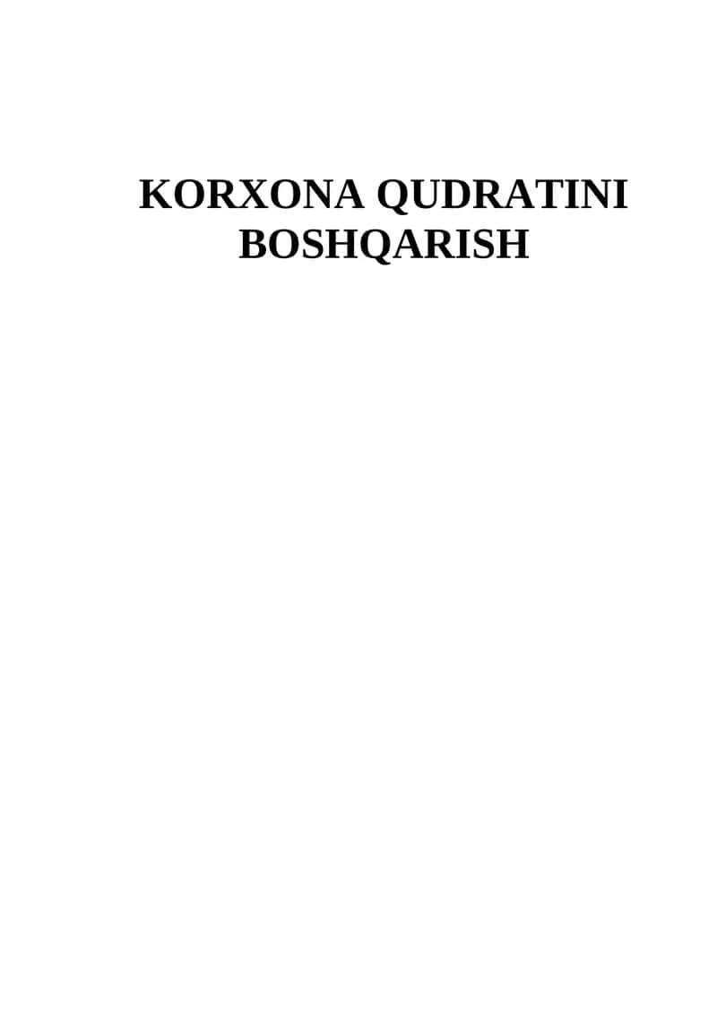 Korxona Qudratini Boshqarish
