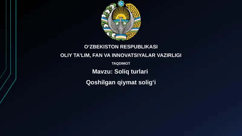 Soliqturlari Qoshilgan qiymat solig'i