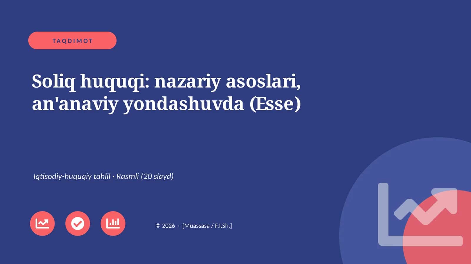 Soliq huquqi: nazariy asoslari, an'anaviy yondashuvda (Esse)
