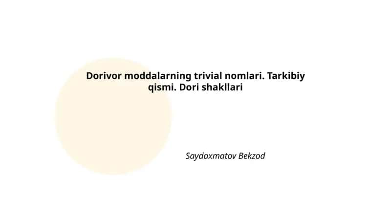 Dorivor moddalarning trivial nomlari