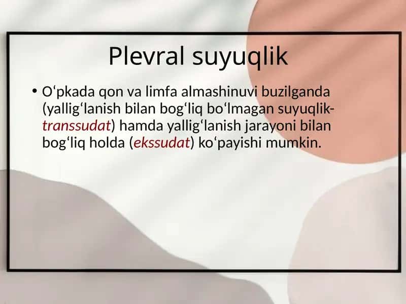 Plevral suyuqlik