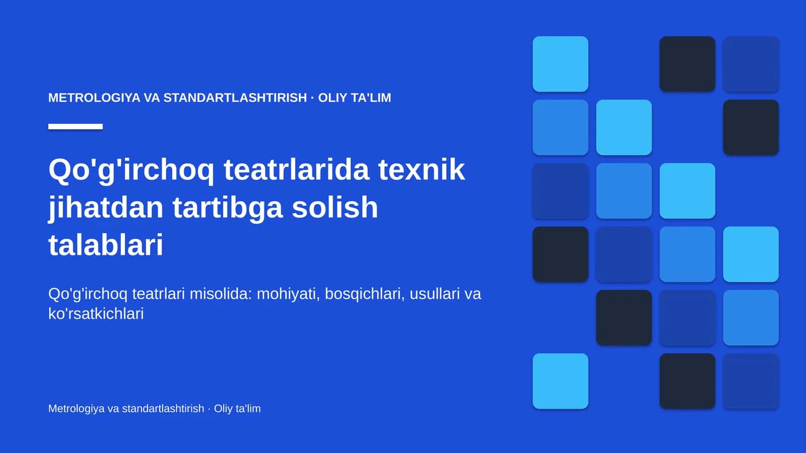 qo'g'irchoq teatrlarida texnik jihatdan tartibga solish talablari 9151