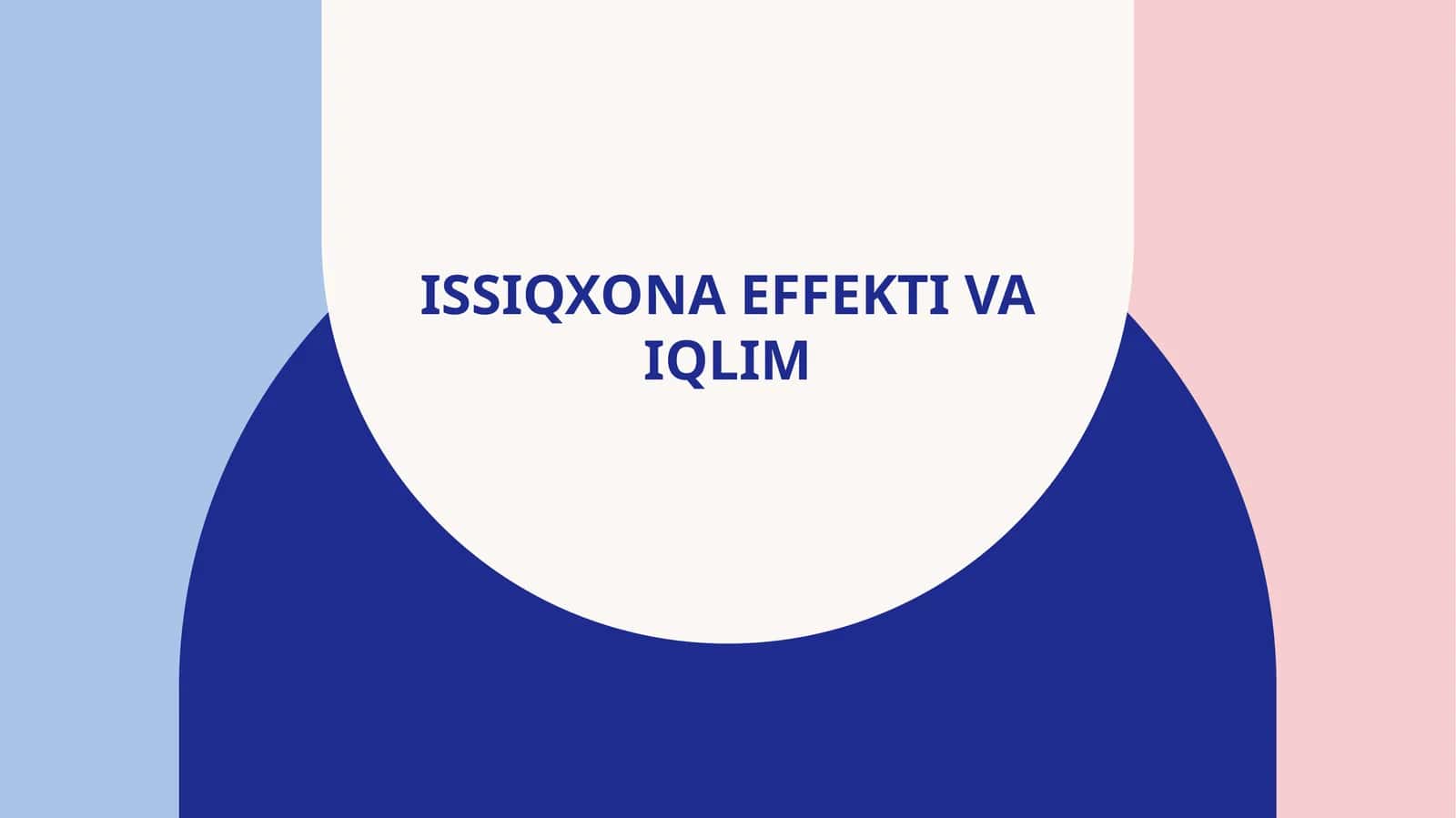 Issiqxona effekti va iqlim