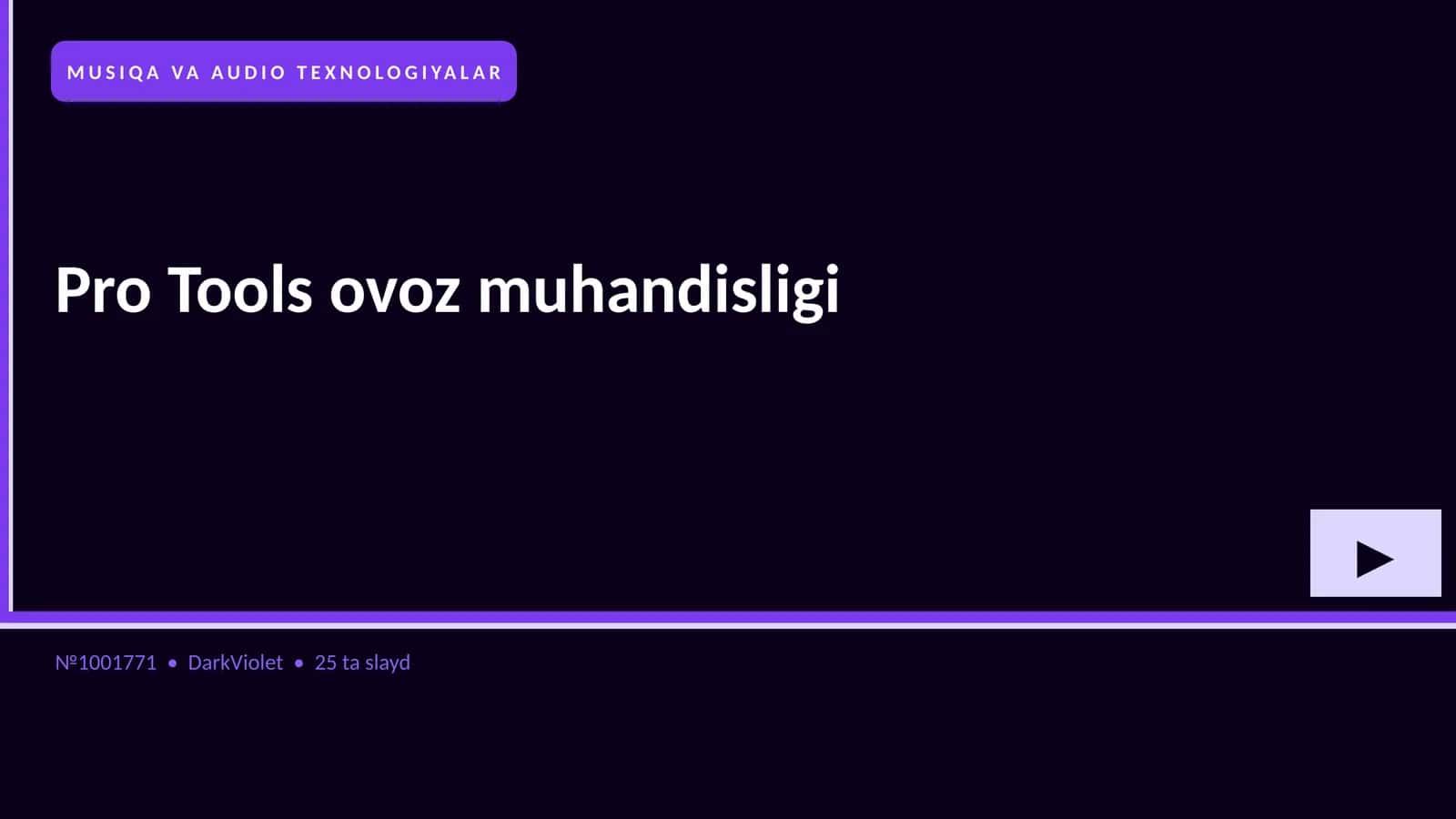 Pro Tools ovoz muhandisligi