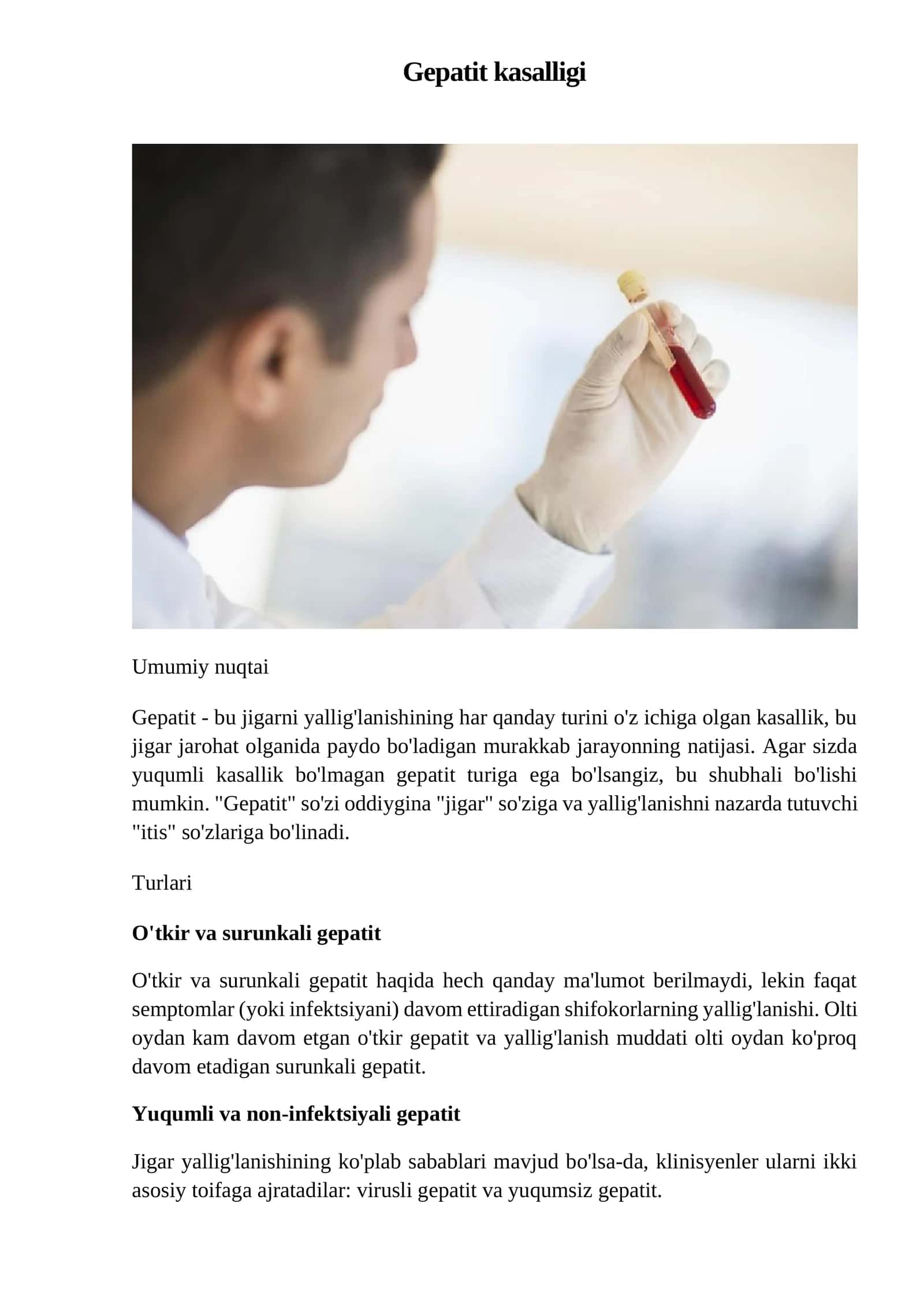 Gepatit kasalligi