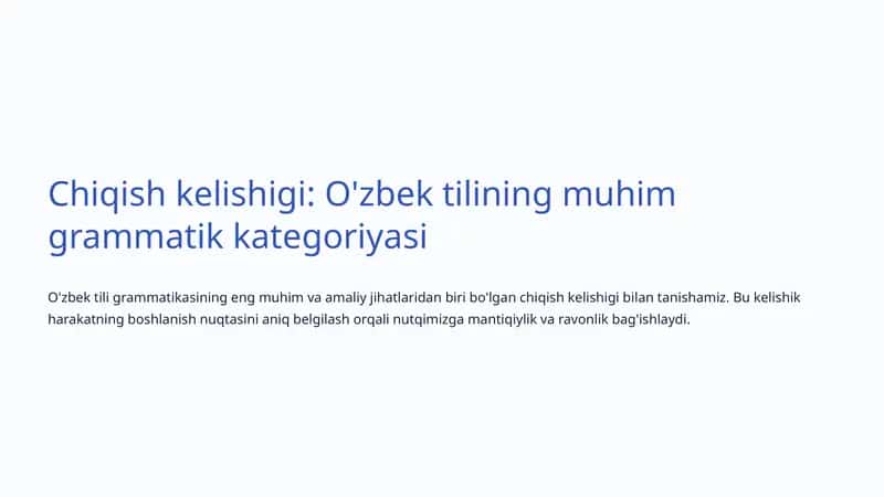 Chiqish kelishigi