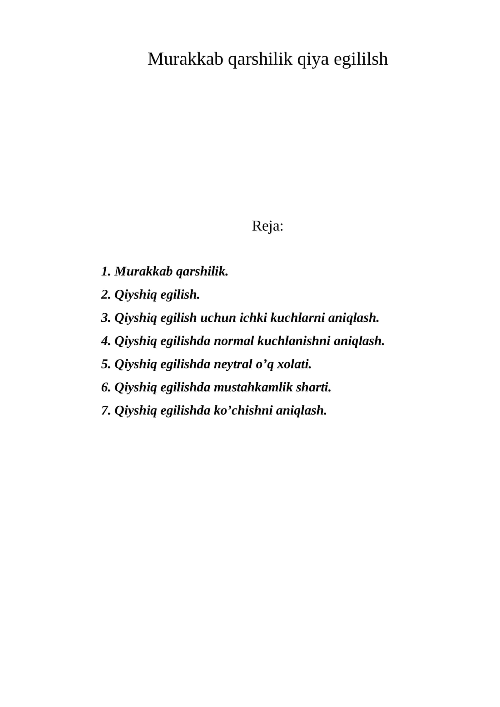 Qiyshiq egilish