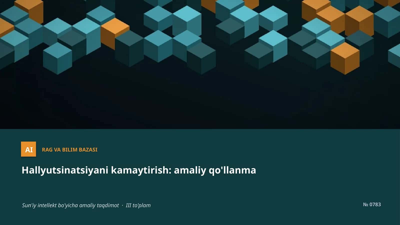 Sun'iy intellekt bo'yicha amaliy taqdimot · III to'plam