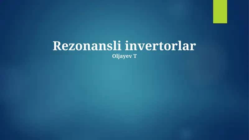 Rezonansli invertorlar
