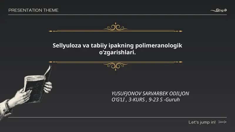 Sellyuloza va tabiiy ipakning polimeranologik o‘zgarishlari