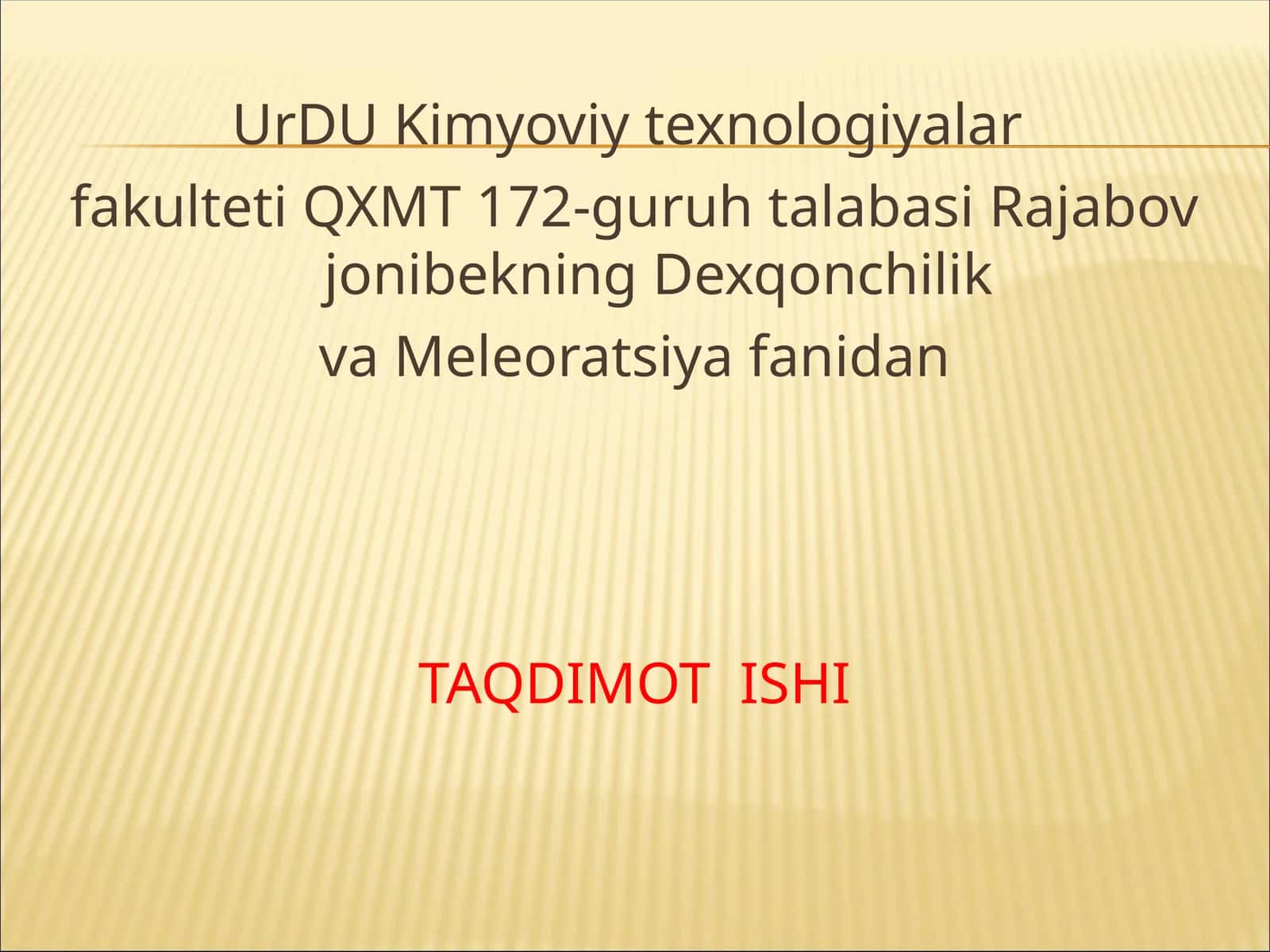 UrDU Kimyoviy texnologiyalar