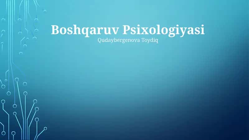 Boshqaruv Psixologiyasi