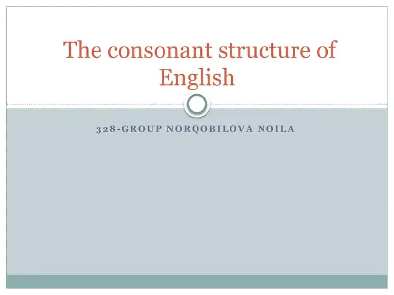 The consonant structure of English