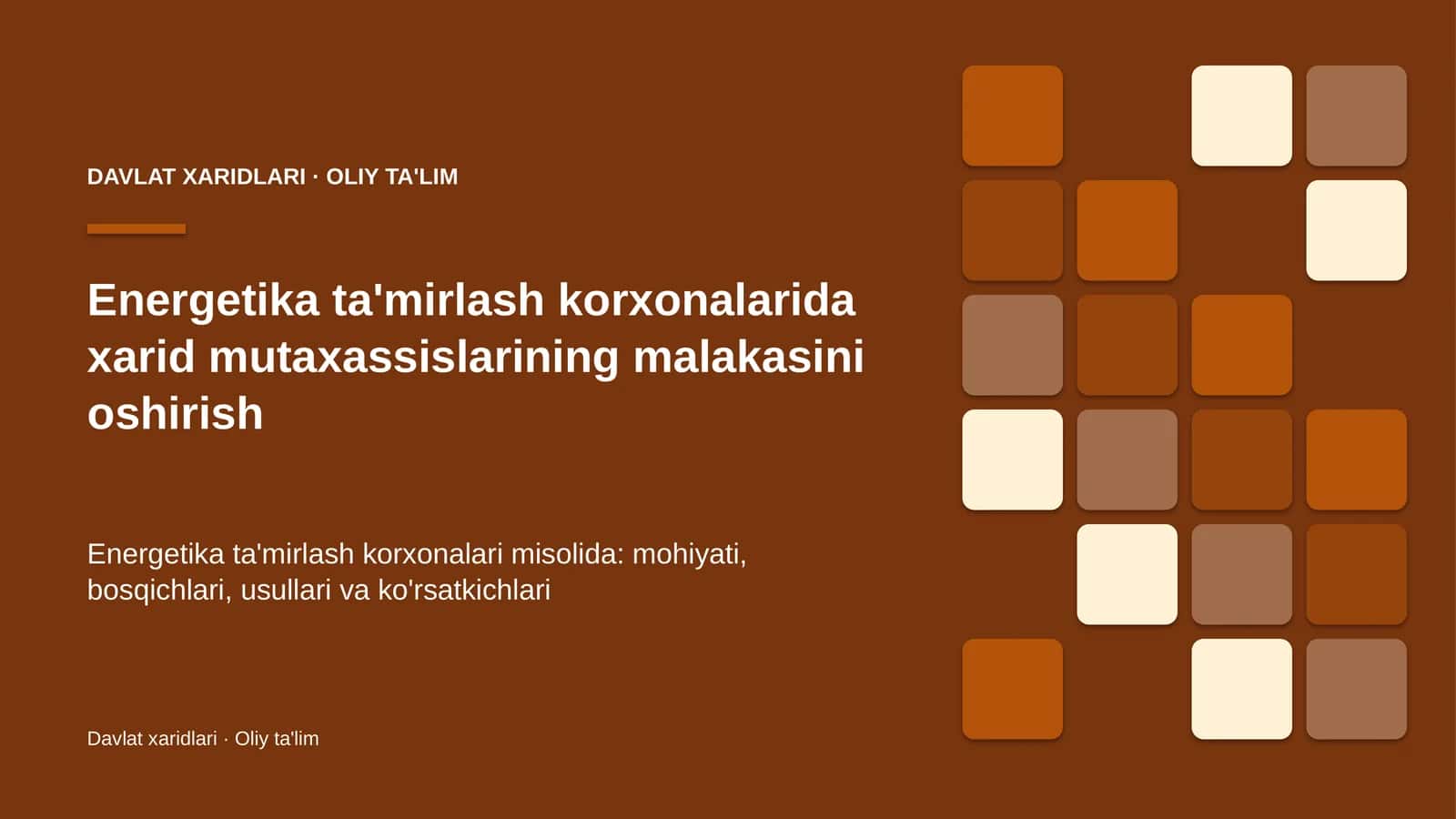 energetika ta'mirlash korxonalarida xarid mutaxassislarining malakasini oshirish 9139