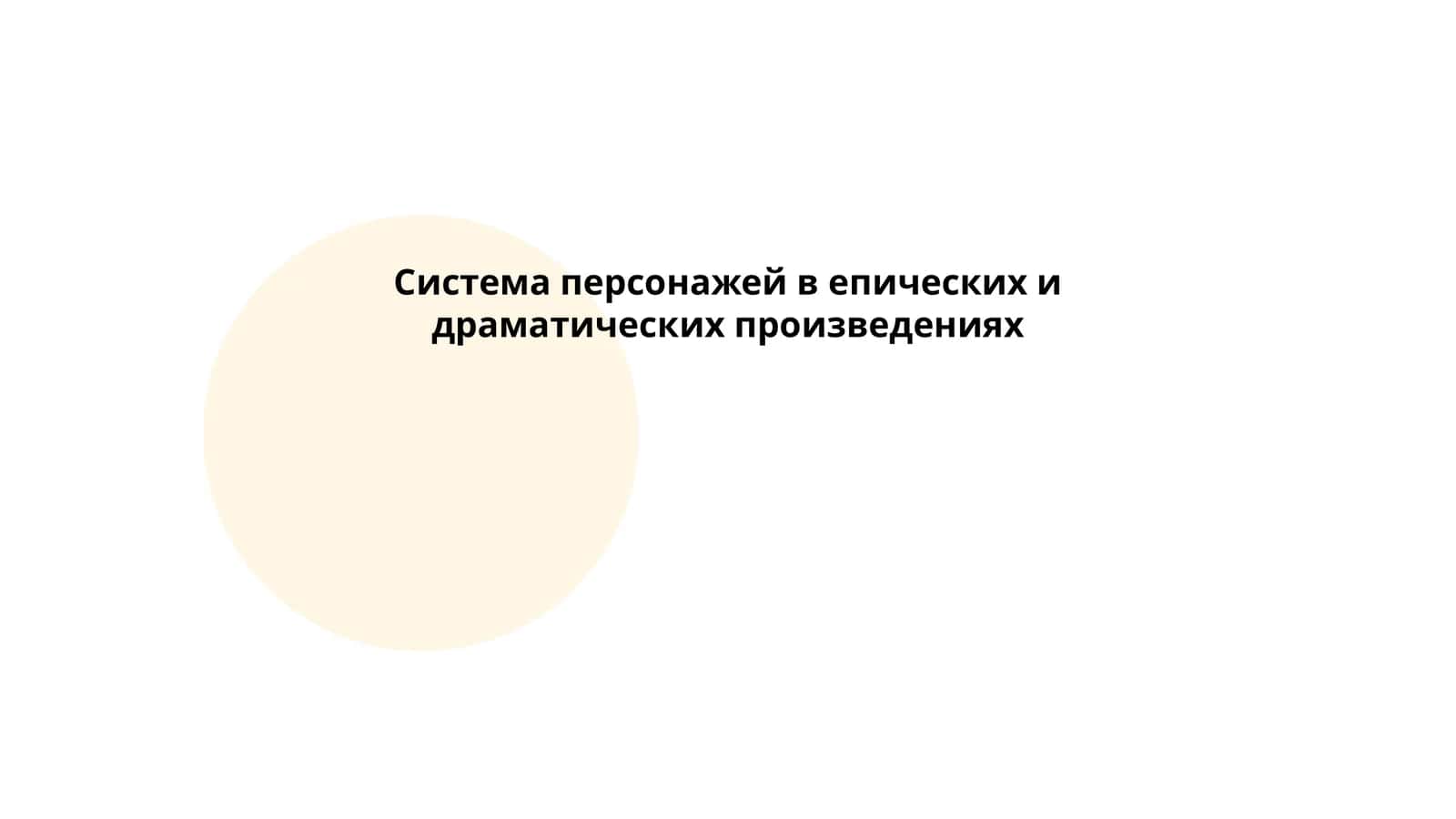 Система персонажей в епических и драматических произведениях