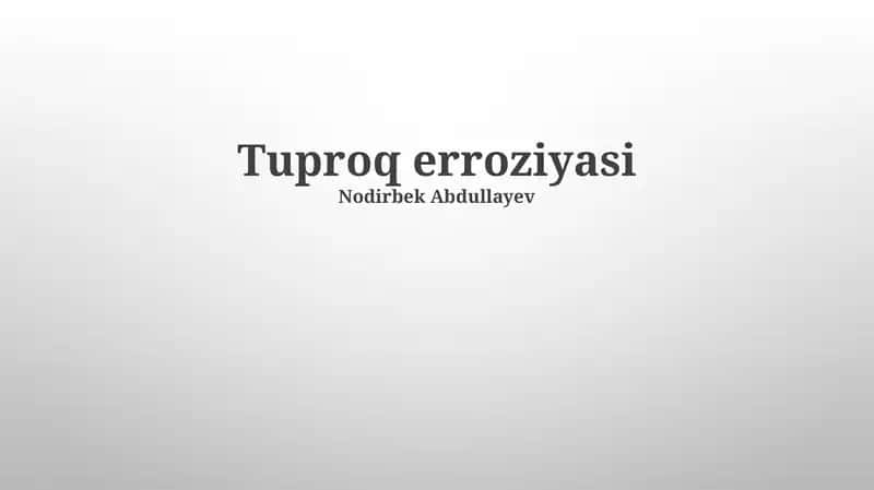 Tuproq erroziyasi