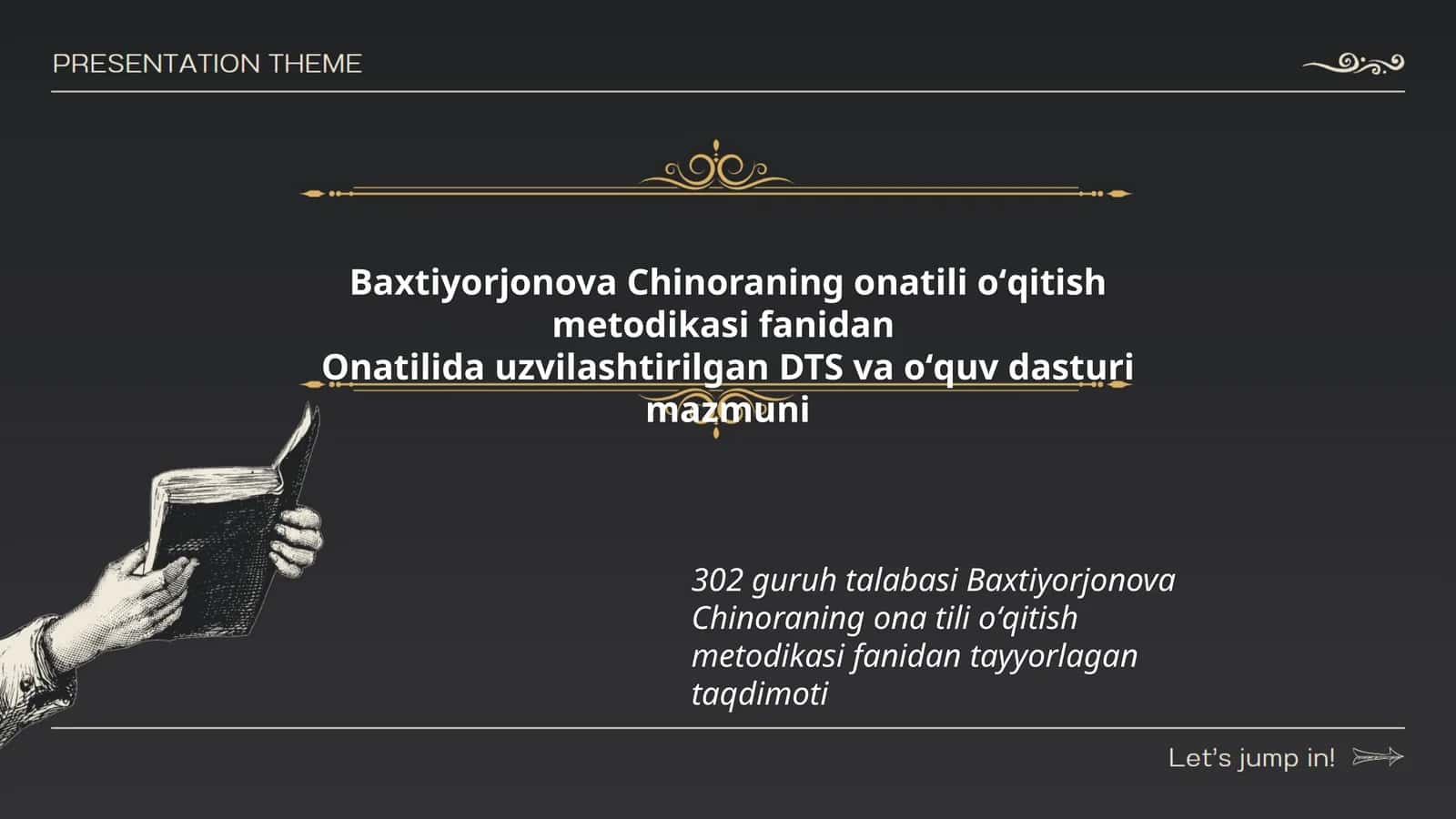 Baxtiyorjonova Chinoraning ona tili oʻqitish metodikasi