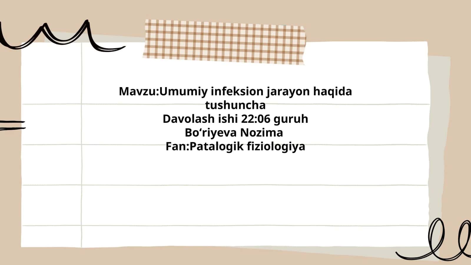 Umumiy infeksion jarayon haqida tushuncha
