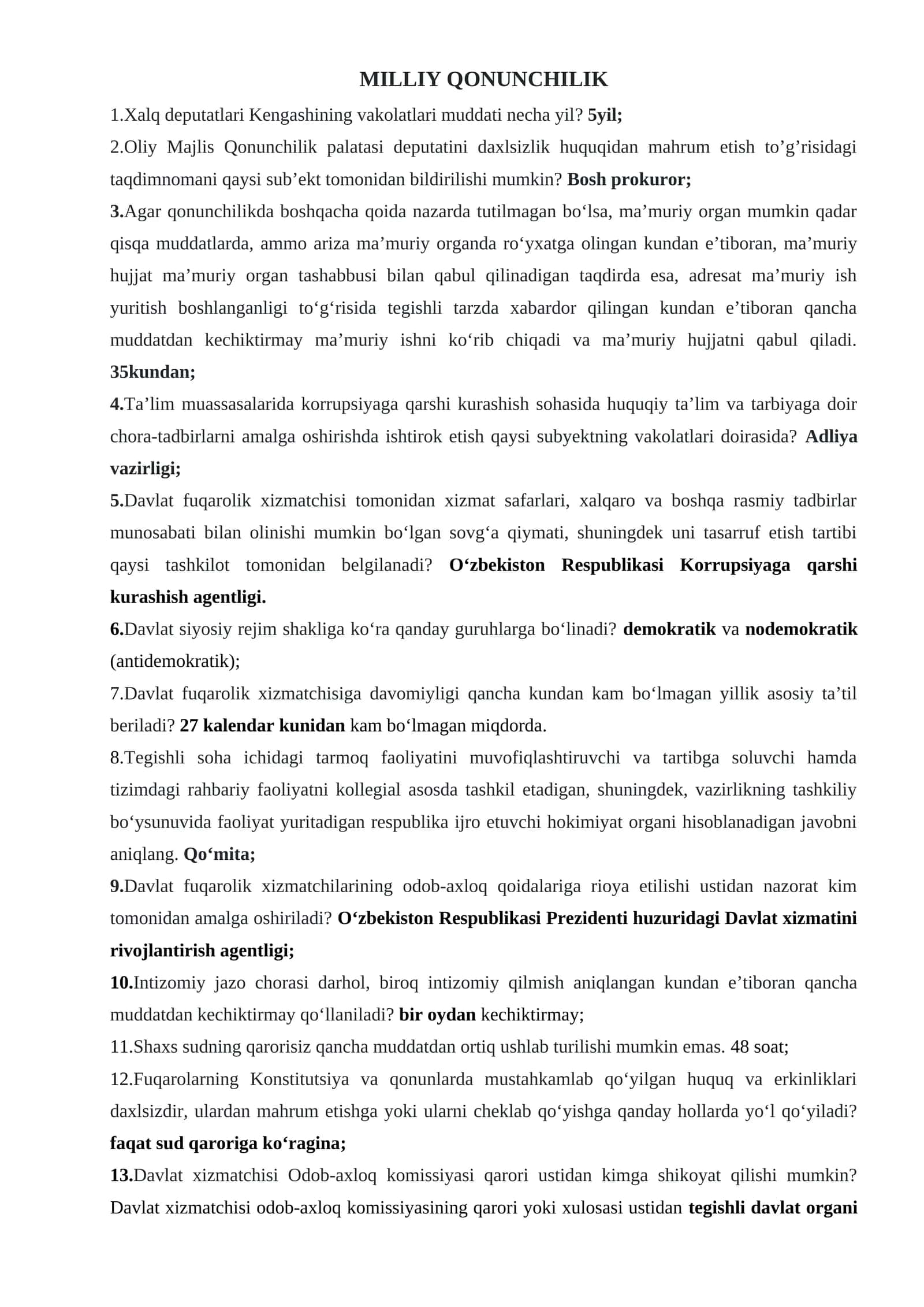 Argos testidan 100% tushadigan savollar